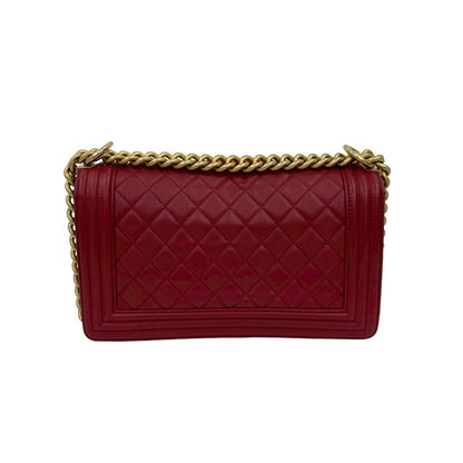 Chanel Boy Lambskin CC Logo Chain Shoulder Bag — view 3