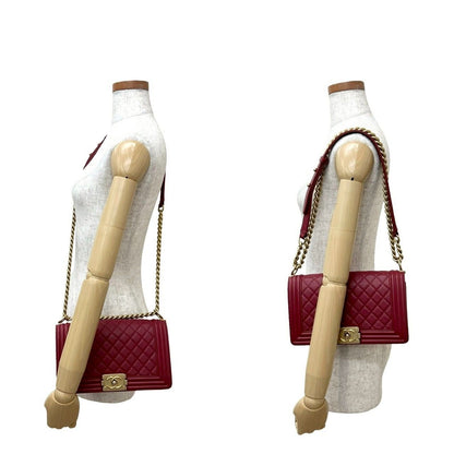 Chanel Boy Lambskin CC Logo Chain Shoulder Bag — view 2
