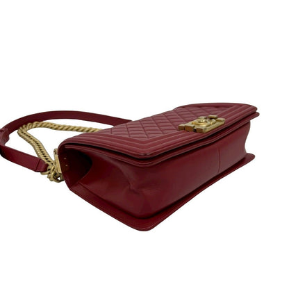 Chanel Boy Lambskin CC Logo Chain Shoulder Bag — view 7