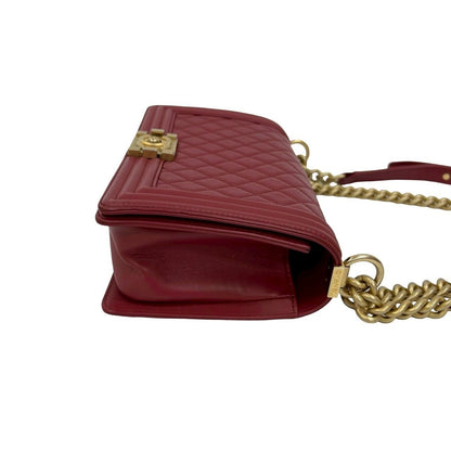 Chanel Boy Lambskin CC Logo Chain Shoulder Bag — view 6