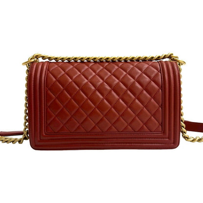 Chanel Boy CC Logo Lambskin Chain Shoulder Bag — view 3