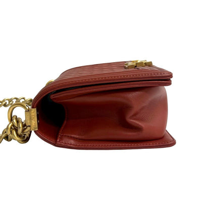 Chanel Boy CC Logo Lambskin Chain Shoulder Bag — view 5