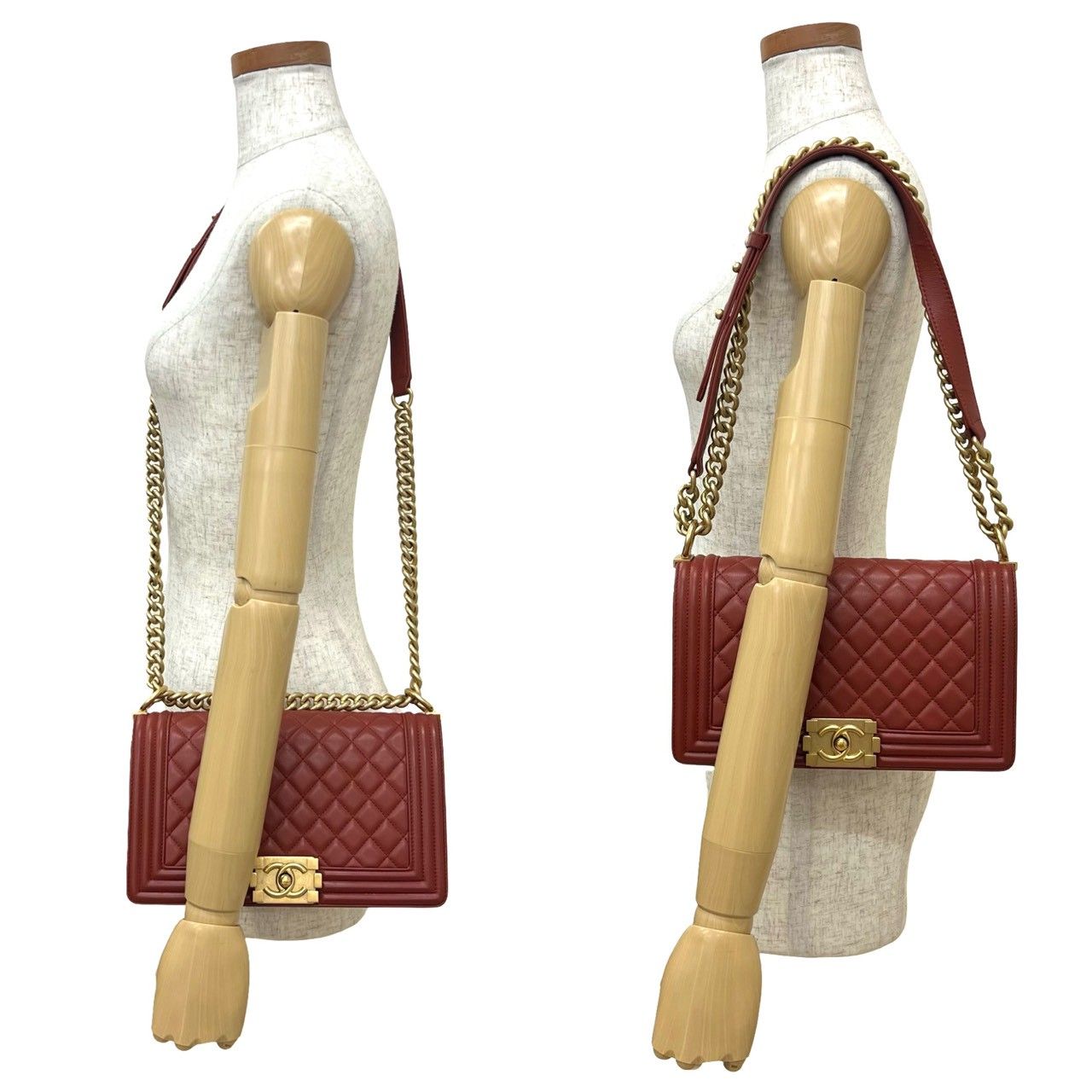 Chanel Boy CC Logo Lambskin Chain Shoulder Bag — view 2