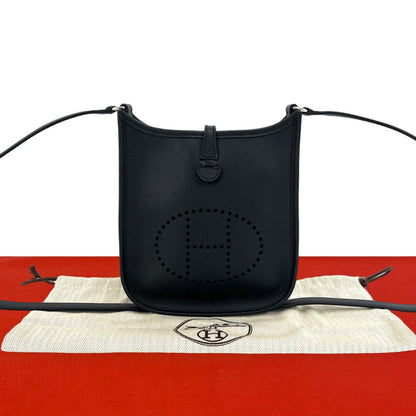 Hermes Evelyne TPM Veau Epsom Mini Shoulder Bag Pochette Black