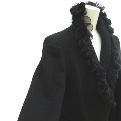 Max Mara Jacket Wool Black Tailored Ruffles 44 — view 2