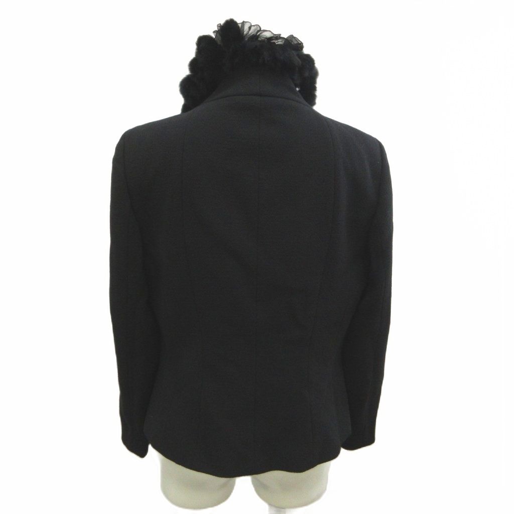 Max Mara Jacket Wool Black Tailored Ruffles 44 — view 4