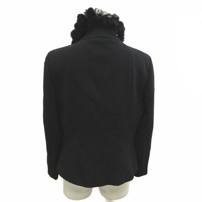 Max Mara Jacket Wool Black Tailored Ruffles 44 — view 4