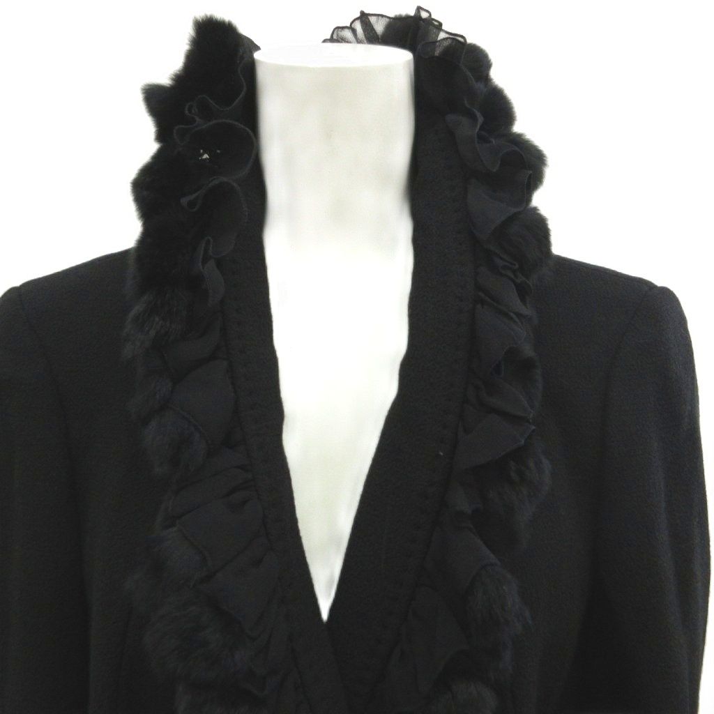 Max Mara Jacket Wool Black Tailored Ruffles 44 — view 5