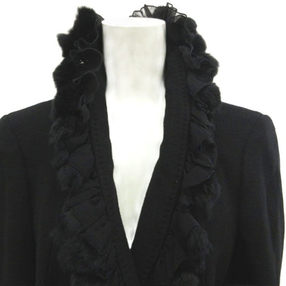 Max Mara Jacket Wool Black Tailored Ruffles 44 — view 5