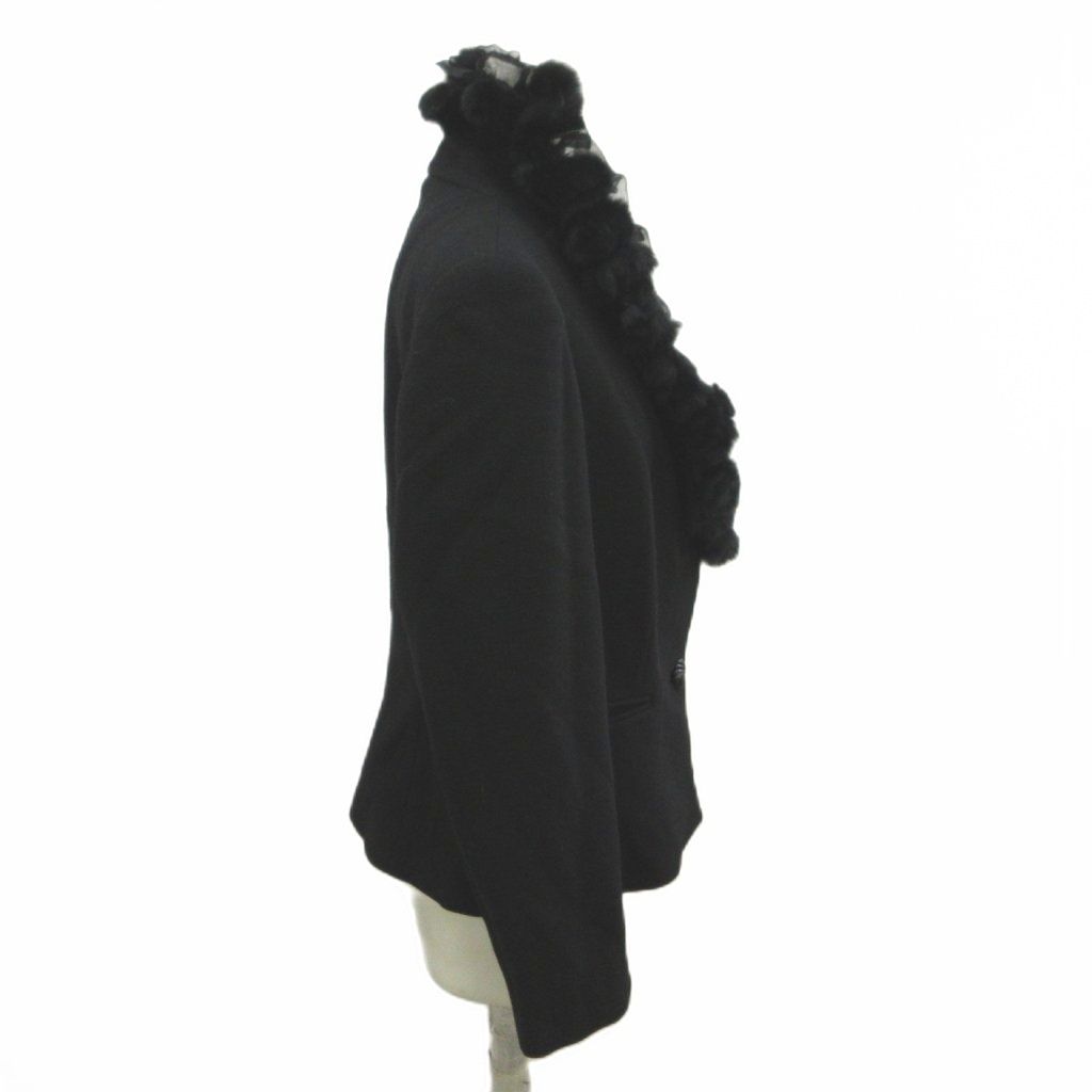 Max Mara Jacket Wool Black Tailored Ruffles 44 — view 3