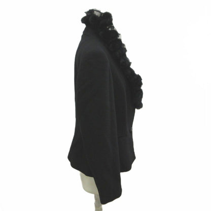Max Mara Jacket Wool Black Tailored Ruffles 44 — view 3