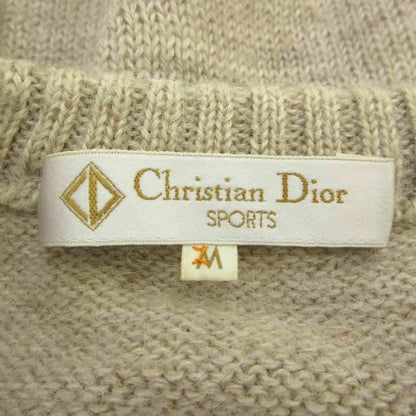 Dior Sports Vintage Cardigan V-neck Long Sleeve Pocket Wool Beige — view 5
