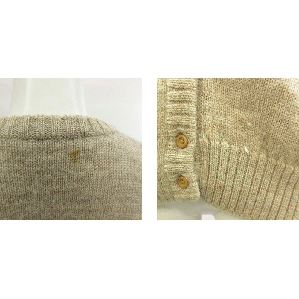 Dior Sports Vintage Cardigan V-neck Long Sleeve Pocket Wool Beige — view 7
