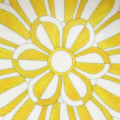 Hermes Soleil de 2 Set Dessert Plate Dish White Yellow — view 4