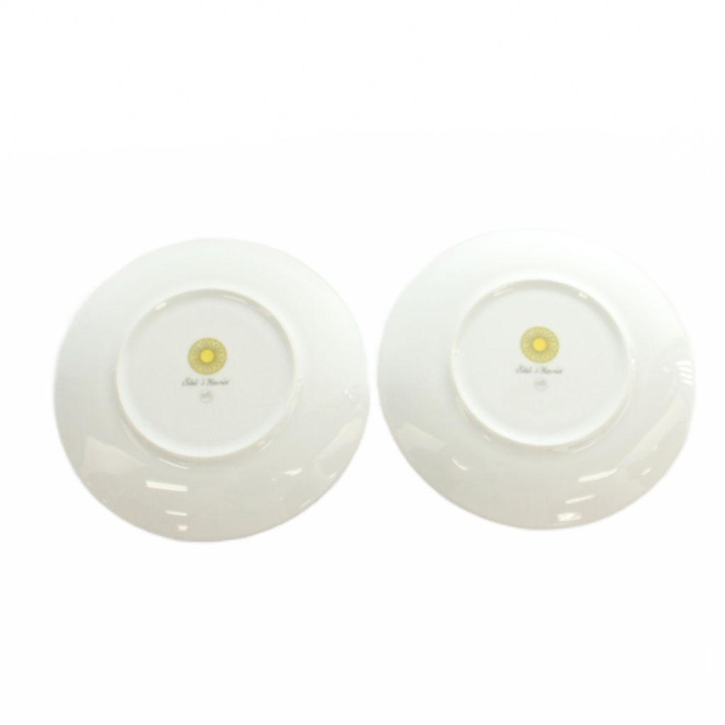 Hermes Soleil de 2 Set Dessert Plate Dish White Yellow — view 2