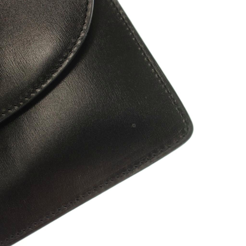 Celine Vintage Star Ball Chain Shoulder Bag Leather Flap Black — view 8