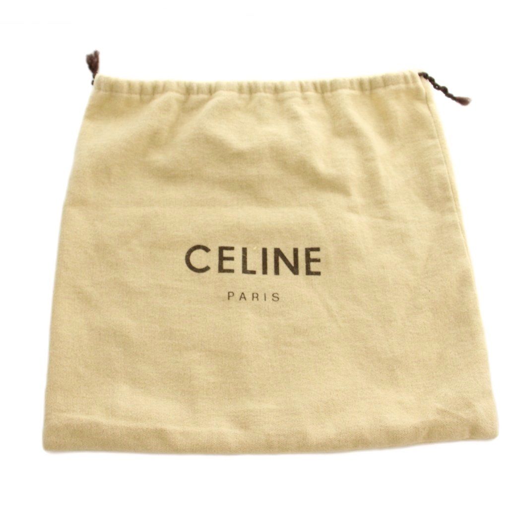 Celine Vintage Star Ball Chain Shoulder Bag Leather Flap Black — view 6