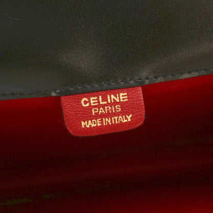 Celine Vintage Star Ball Chain Shoulder Bag Leather Flap Black — view 7