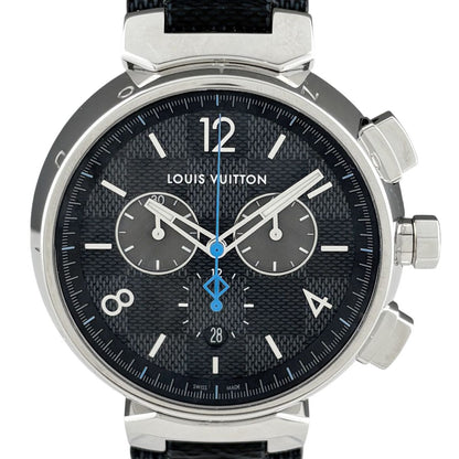 Louis Vuitton Tambour GM Damier Graphite Watch SS Quartz Gray
