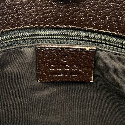 Gucci Shoulder Bag GG Pattern Beige Dark Brown Leather — view 8