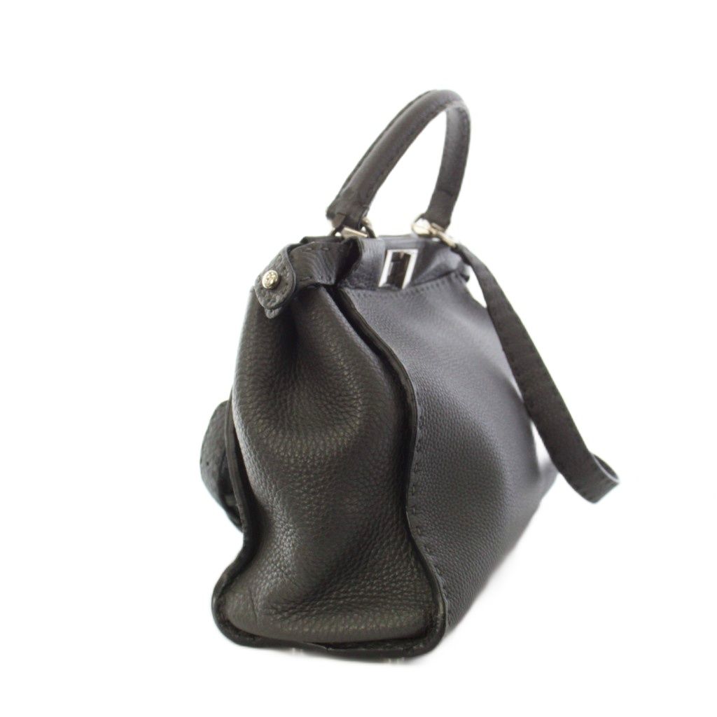 Fendi Selleria Peekaboo 2-Way Shoulder Bag Leather Gray — view 2