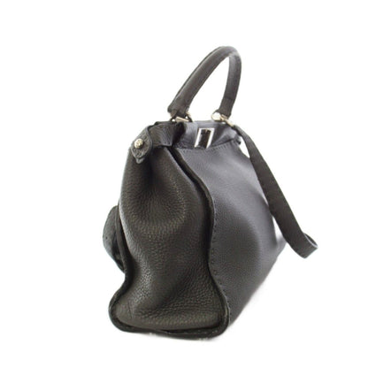 Fendi Selleria Peekaboo 2-Way Shoulder Bag Leather Gray — view 2