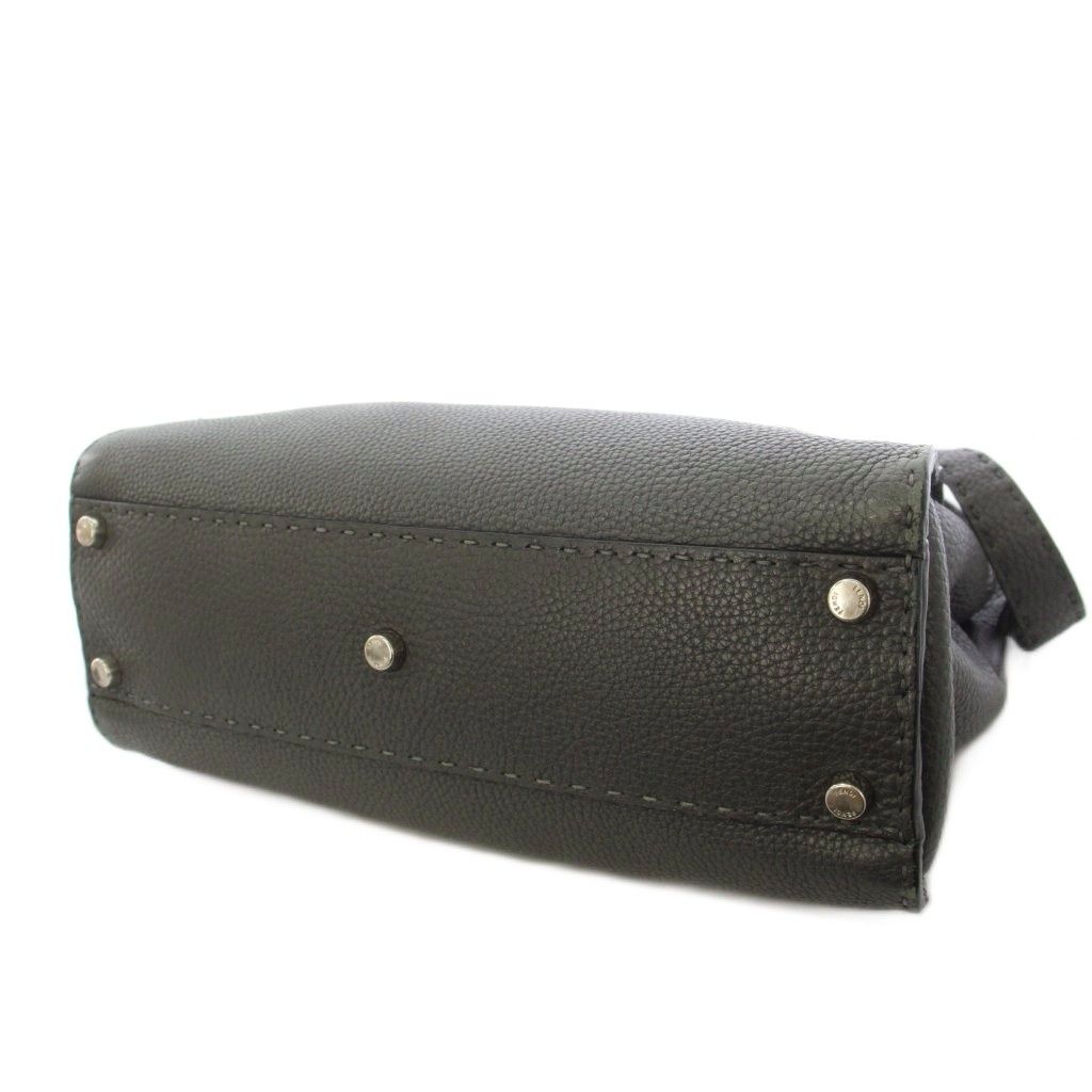 Fendi Selleria Peekaboo 2-Way Shoulder Bag Leather Gray — view 4