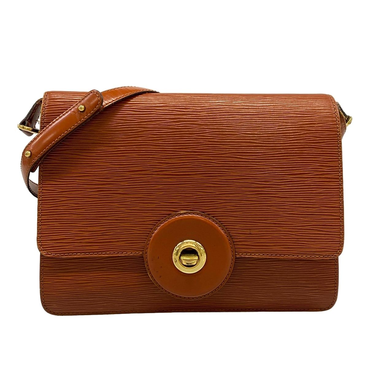 Louis Vuitton Shoulder Bag Epi Run Kenya Brown Gold Leather