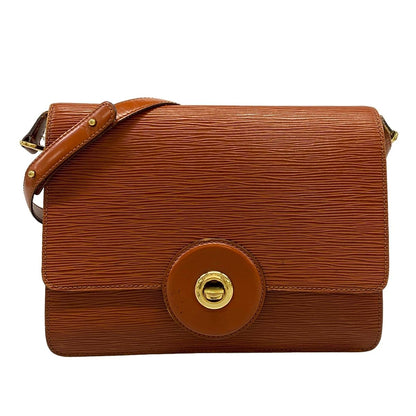 Louis Vuitton Shoulder Bag Epi Run Kenya Brown Gold Leather