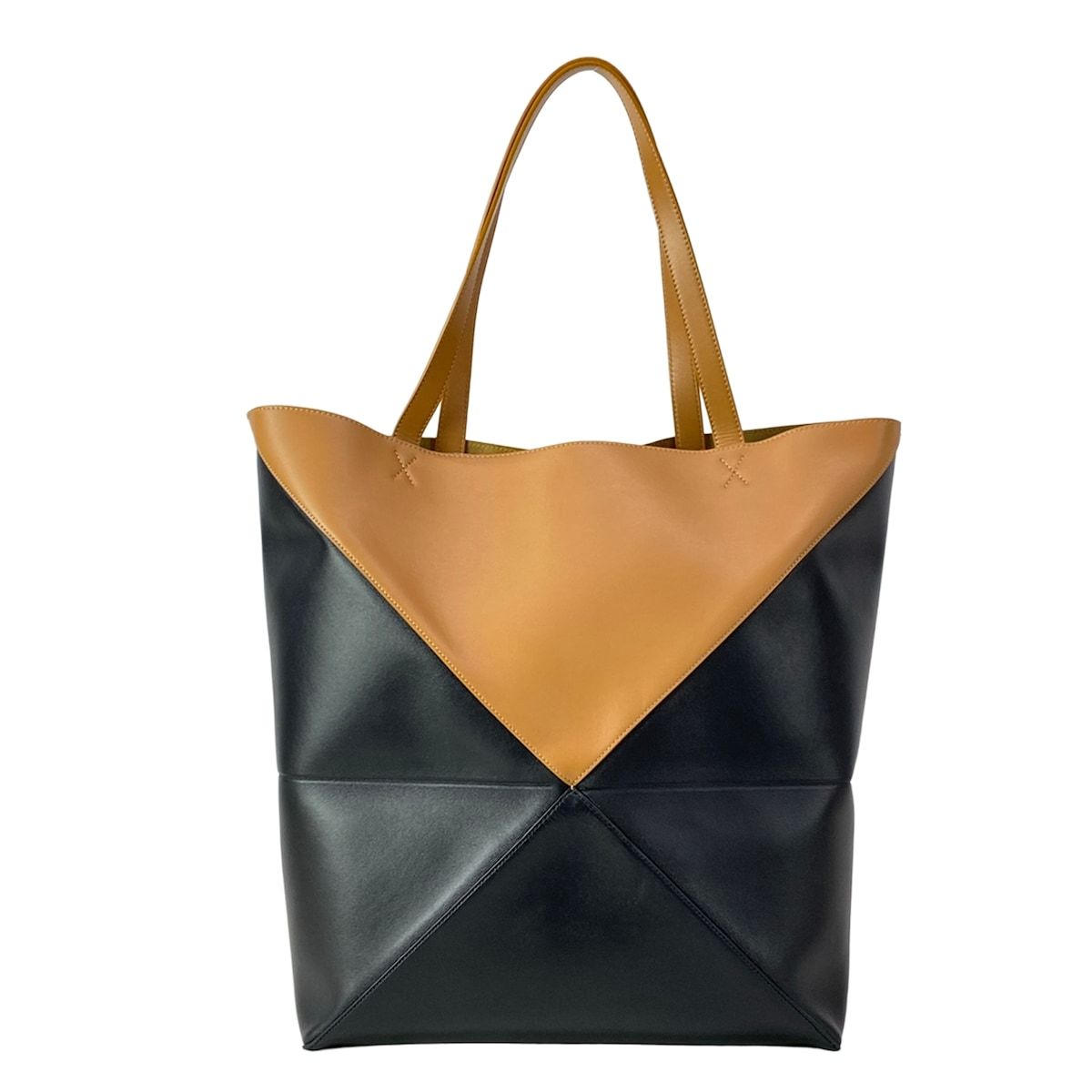 Loewe Tote Puzzle Fold Large Black Brown Warm Desert Leather — view 3