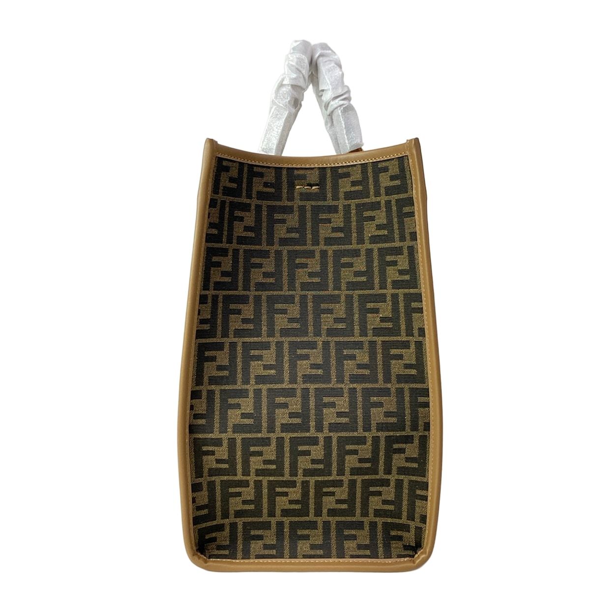 Fendi Tote Sunshine Large Zucca Pattern Dark Brown Light Leather — view 2