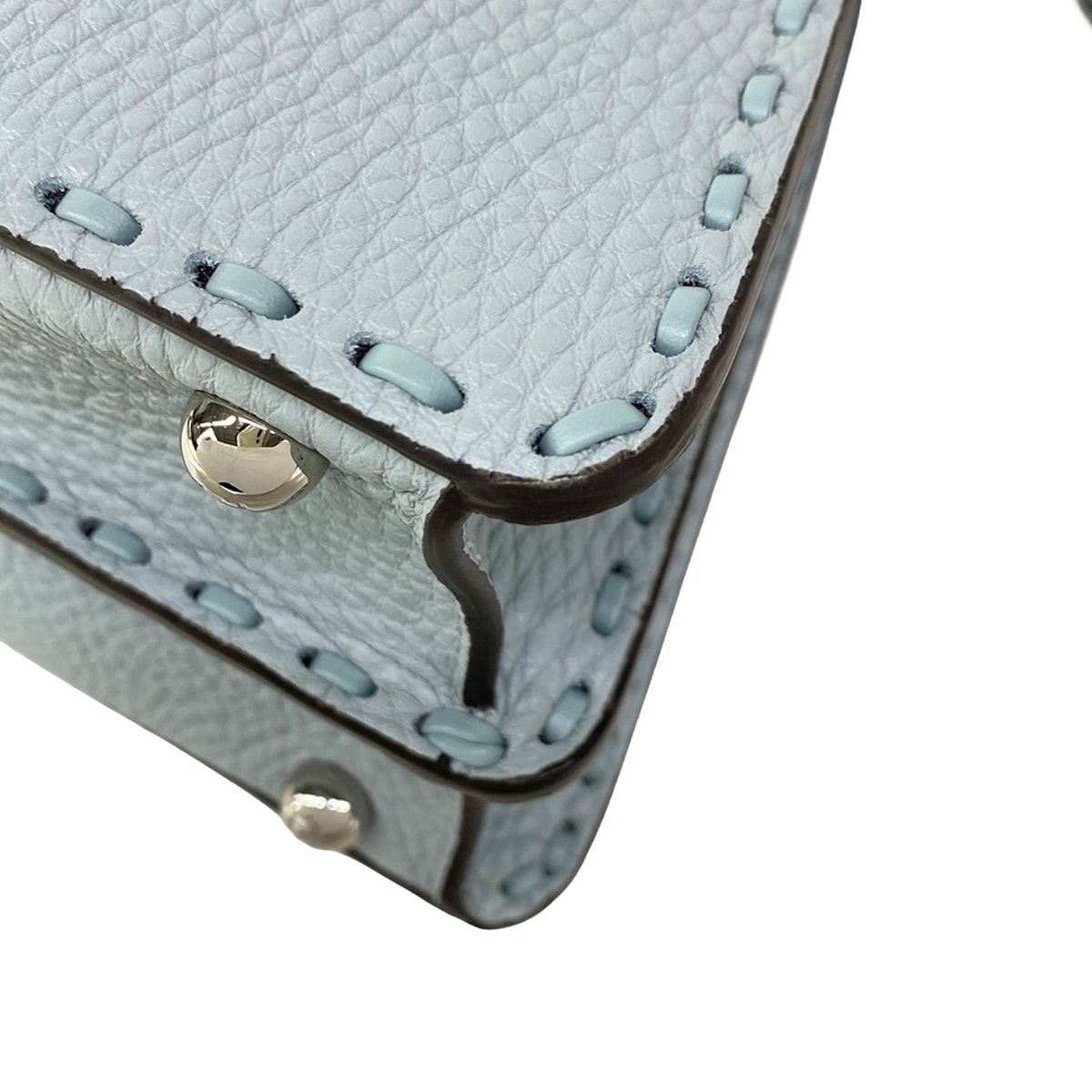 Fendi Handbag Peekaboo ISeeU Small Selleria Light Blue Leather — view 7