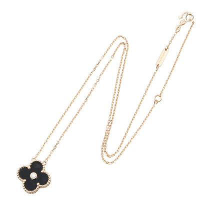Van Cleef & Arpels Necklace Vintage Alhambra Onyx 42 18k Pink Gold Diamond — view 2