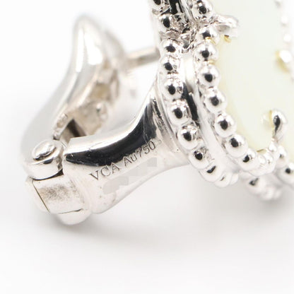 Van Cleef & Arpels Earrings Vintage Alhambra Mother of Pearl 18k White Gold — view 4