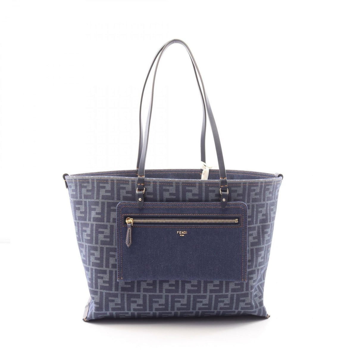 Fendi Tote Roll Medium Reversible Denim Leather — view 5