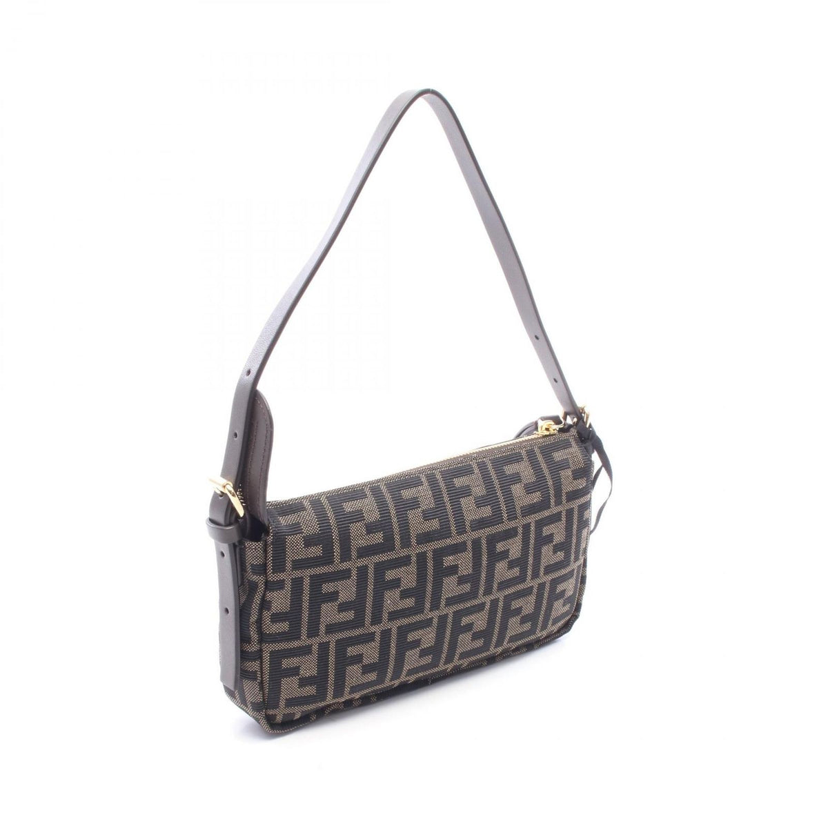 Fendi Shoulder Bag Zip Top Small Canvas Leather — view 2