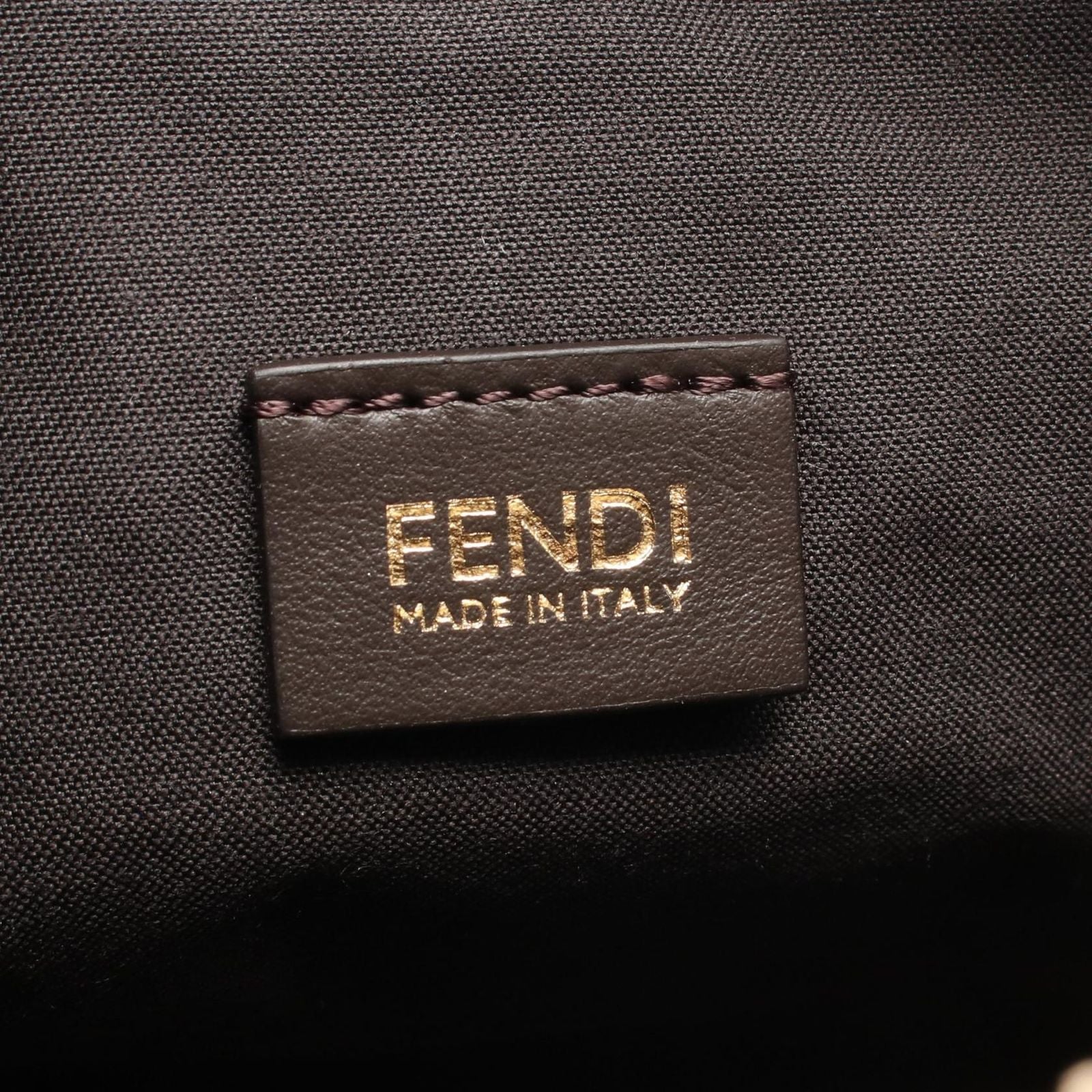 Fendi Shoulder Bag Zip Top Small Canvas Leather — view 4