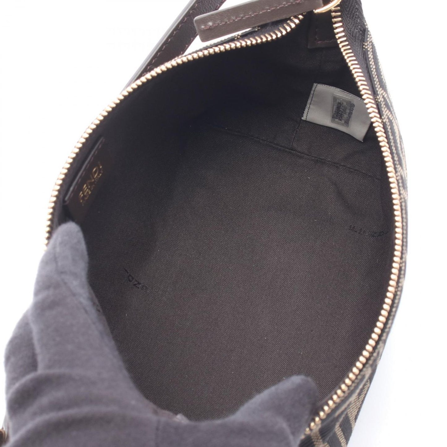 Fendi Vanity Pouch Small Zucca Canvas Leather Shoulder Bag — view 3