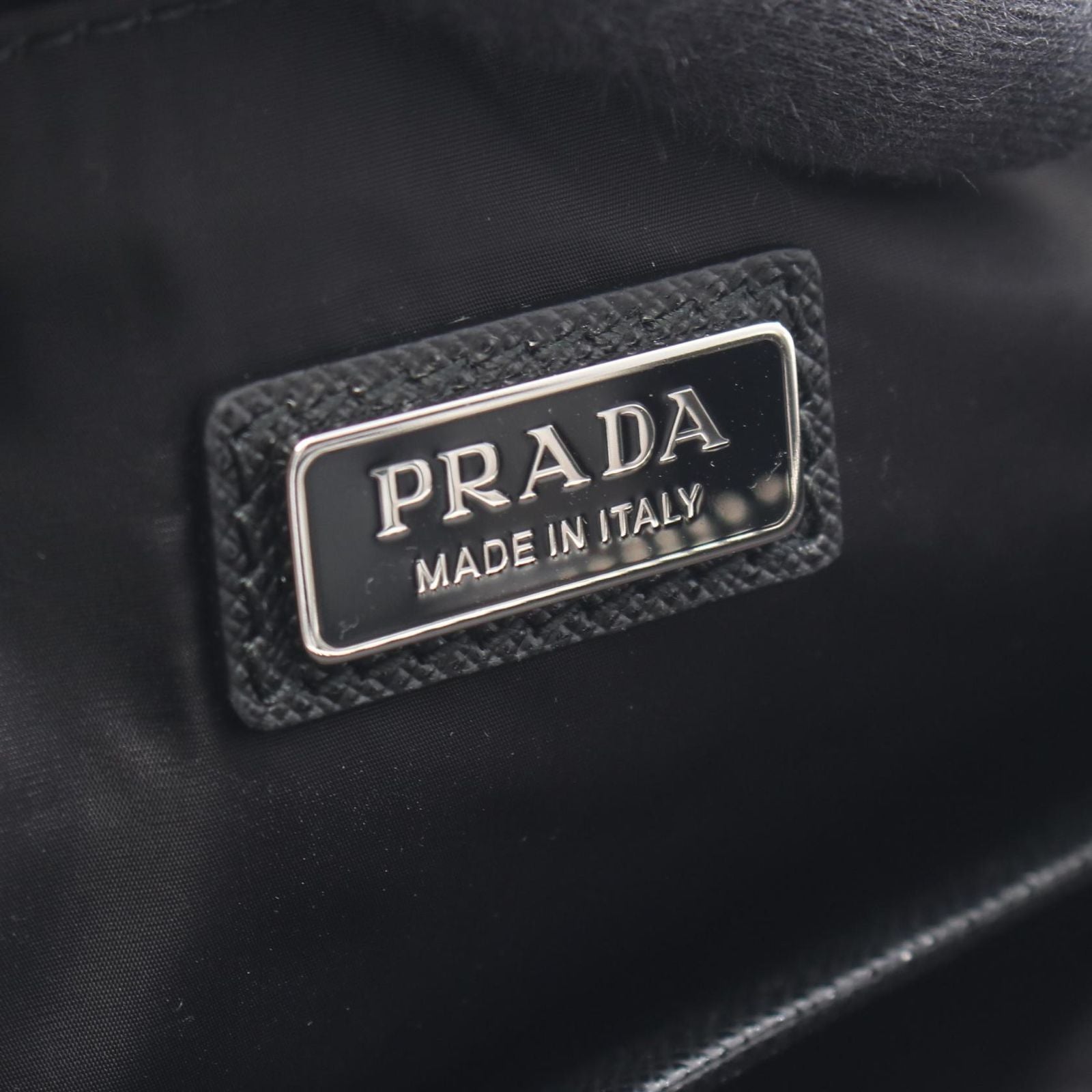 Prada Clutch Triangle Logo Nylon Leather — view 4