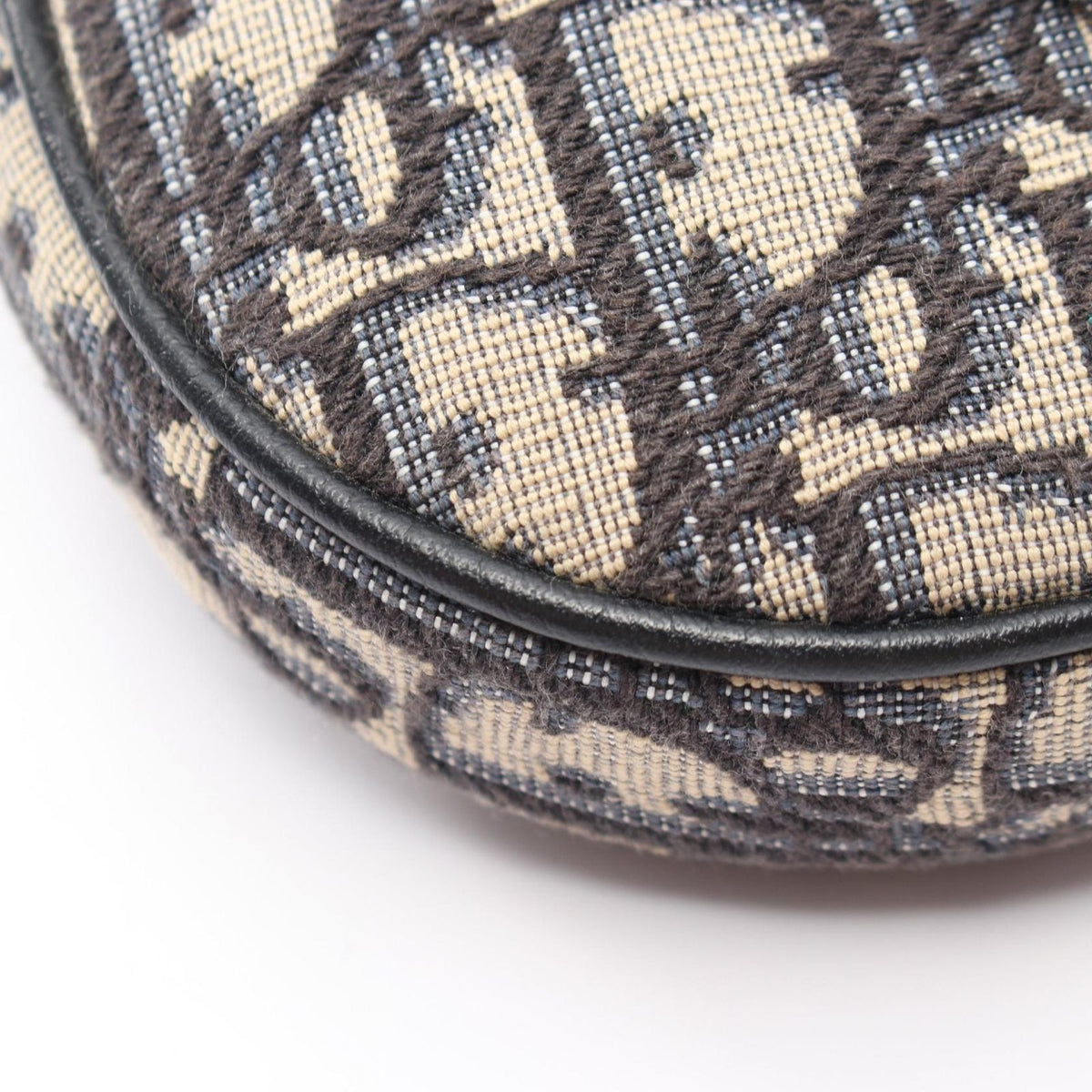 Dior Waist Bag Saddle Oblique Ivory Navy Canvas Leather Mini — view 5