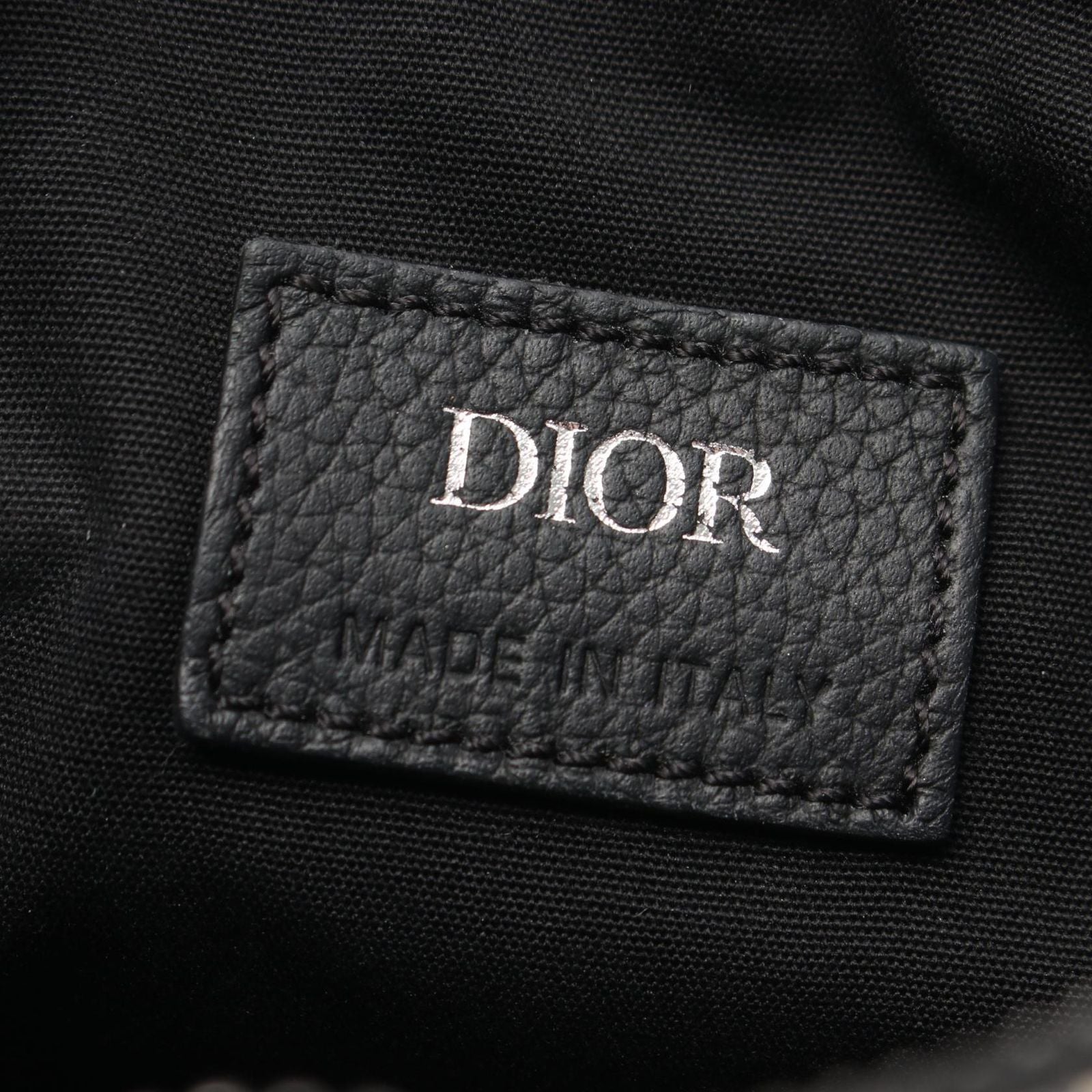 Dior Waist Bag Saddle Oblique Ivory Navy Canvas Leather Mini — view 4