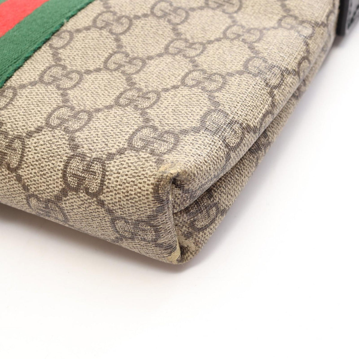 Gucci Shoulder Bag GG Supreme Web Stripe Flat Messenger Beige Brown Black — view 8