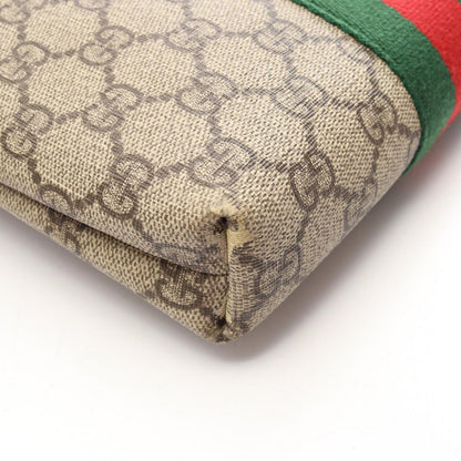 Gucci Shoulder Bag GG Supreme Web Stripe Flat Messenger Beige Brown Black — view 7
