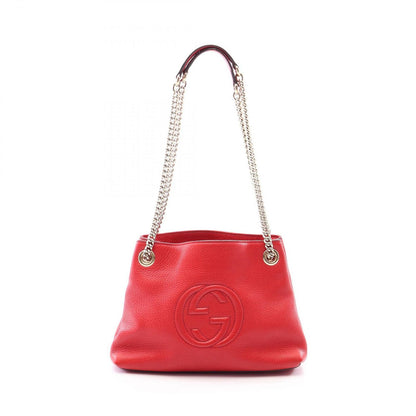 Gucci Shoulder Bag Soho Red Leather Chain
