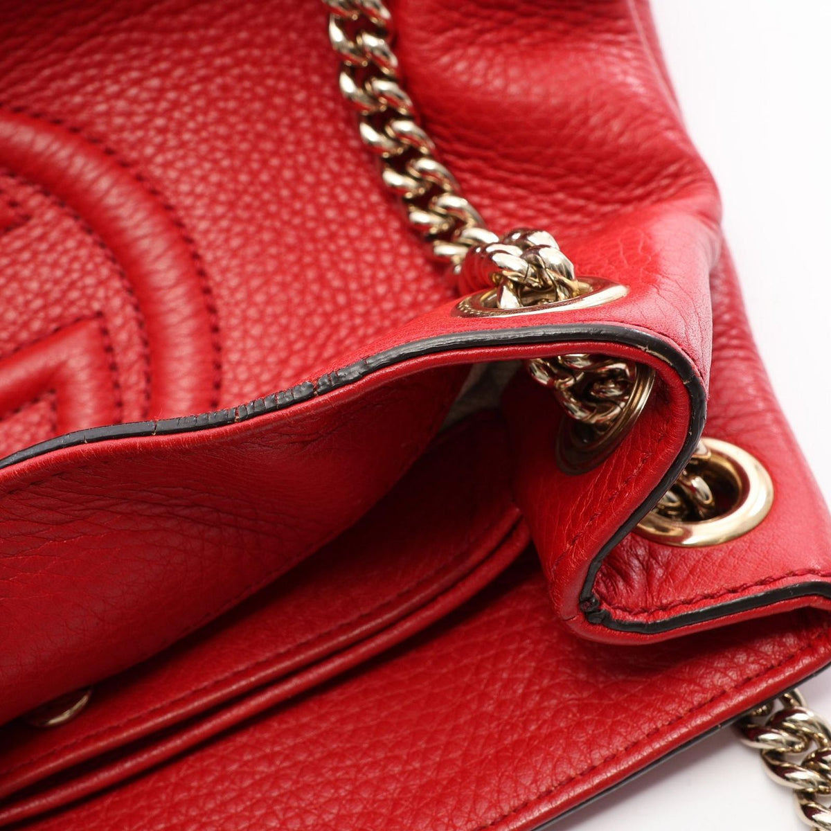Gucci Shoulder Bag Soho Red Leather Chain — view 8