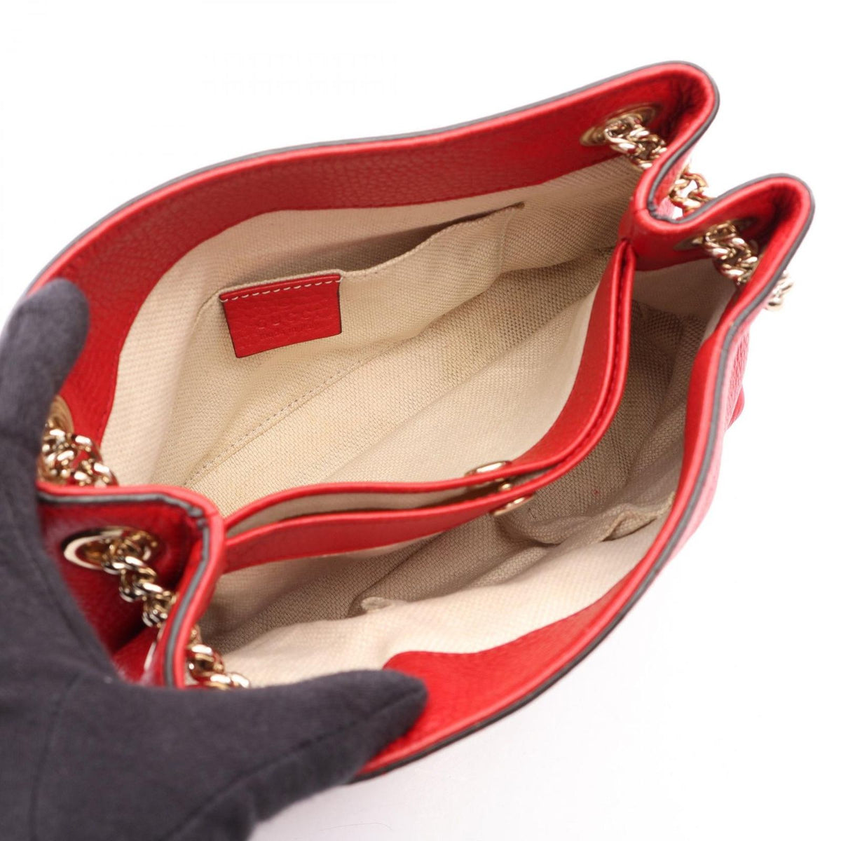 Gucci Shoulder Bag Soho Red Leather Chain — view 3