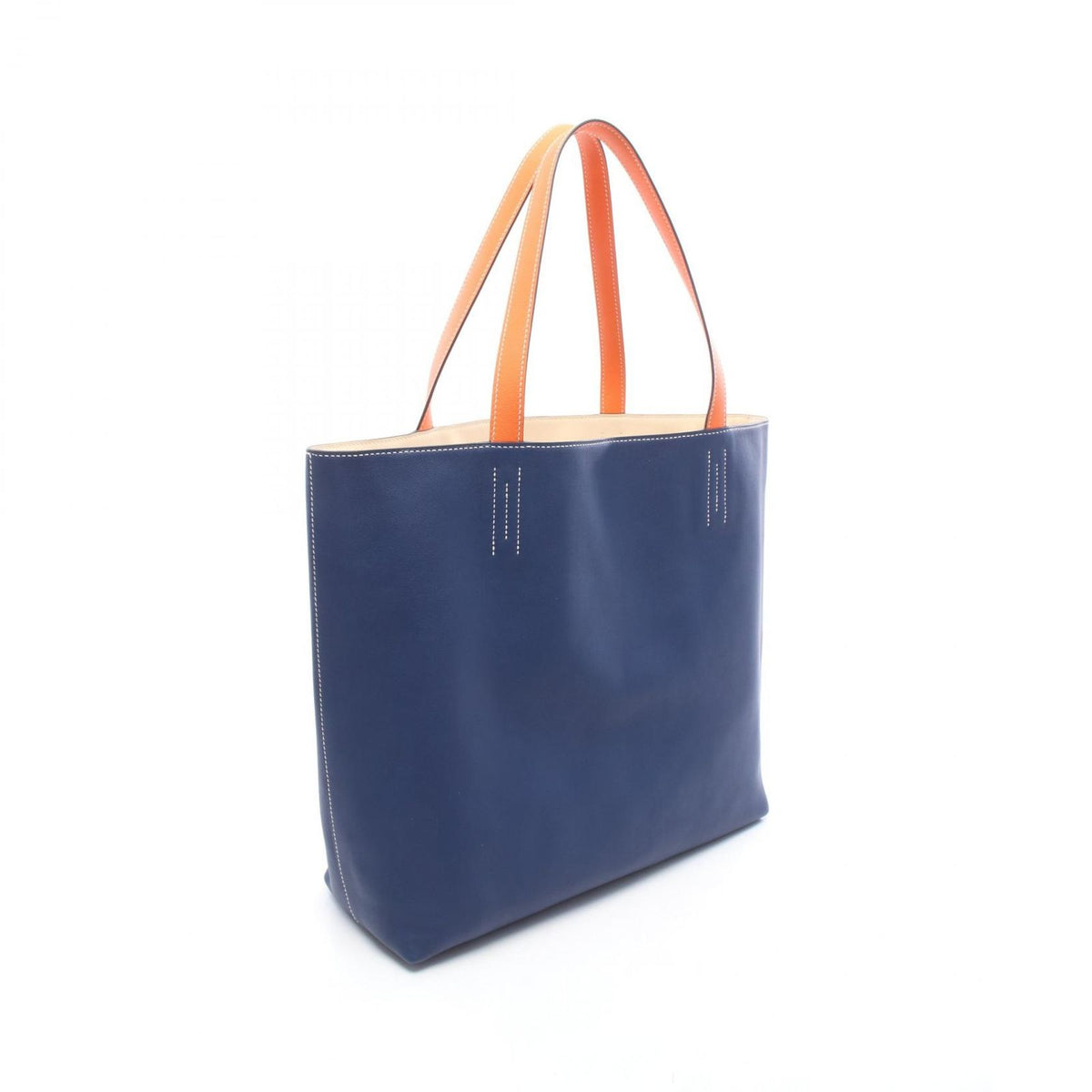 Hermes Tote Double Sens 36 Blue Saphir Nata Orange 36 — view 2