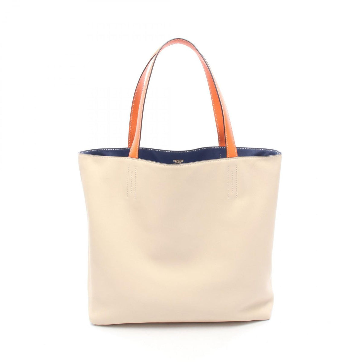 Hermes Tote Double Sens 36 Blue Saphir Nata Orange 36 — view 6