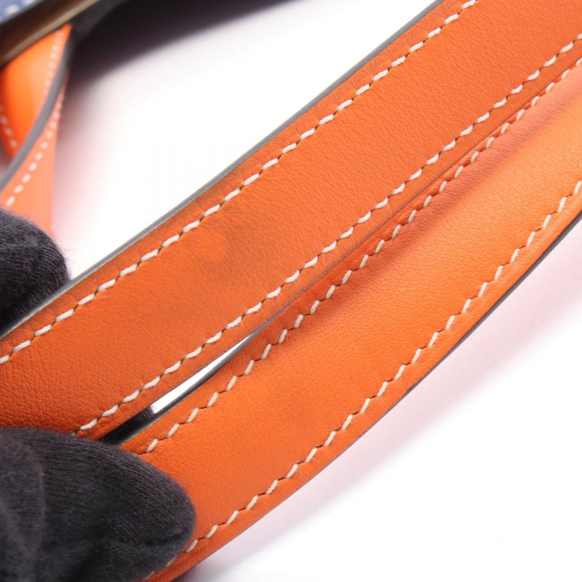 Hermes Tote Double Sens 36 Blue Saphir Nata Orange 36 — view 7