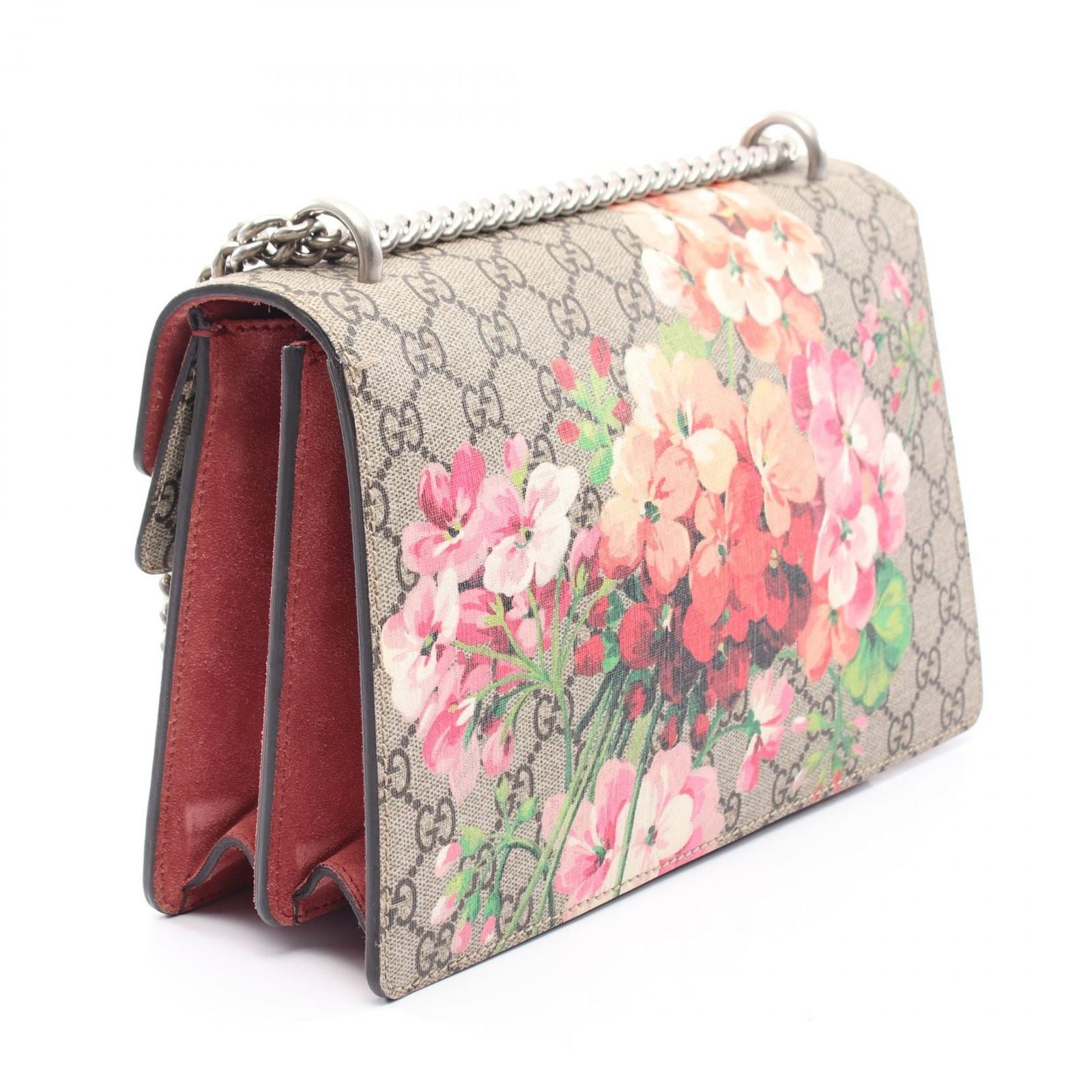Gucci Shoulder Bag Dionysus GG Blooms Beige Brown Multi Suede Chain Medium — view 2